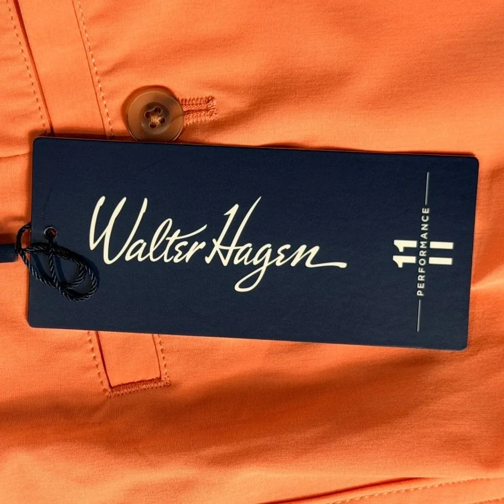 Walter Hagen Mens P11 Performance 11 Golf Shorts Coral Orange W30 9 Inseam‎ NEW